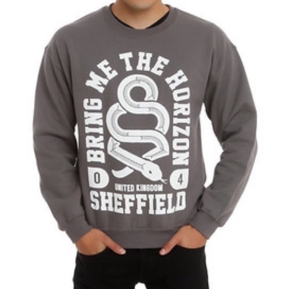 Hot Topic Gray 'Bring Me The Horizon' Crewneck Sweater